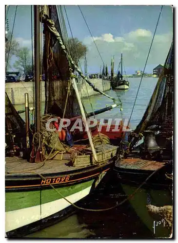 Moderne Karte Couleurs et Lumiere de France la luxuriante Normandie Honfleur Calvados bateaux de peche dans le