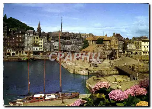 Moderne Karte La Cote Fleurie Honfleur Calvados le quai Sainte Catherine et la lieutenance