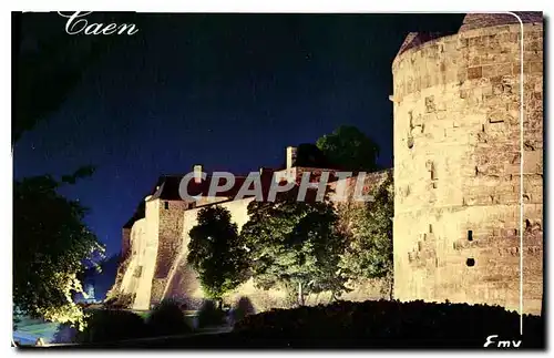 Moderne Karte Caen Calvados les remparts du chateau illumines