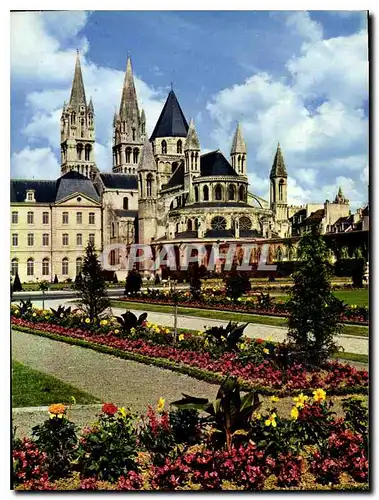 Moderne Karte En Normandie Caen Calvados Abbaye aux Hommes