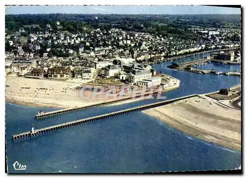 Moderne Karte Trouville Deauville Calvados Vue aerienne L'Entree du Port