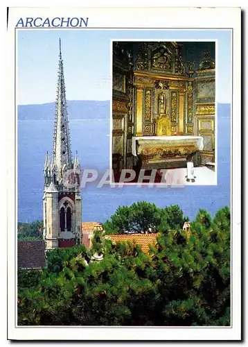 Cartes postales moderne Bassin d'Arcachon Arcachon Gironde la Basilique Notre Dame A l'interieur se trouve la Chapelle d