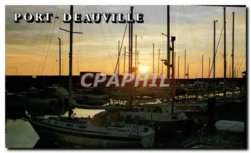 Cartes postales moderne Deauville Calvados Coucher de soleil sur Port Deauville Bateaux