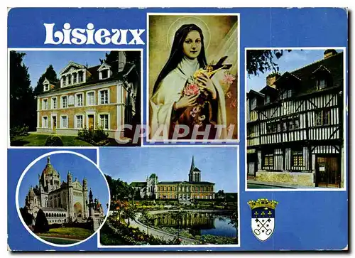 Moderne Karte Lisieux Calvados les Buissonnets Ste Therese de l'Enfant Jesus le musee de vieux Lisieux la Basi