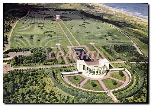 Cartes postales moderne La France vue du ciel Omaha Beach Saint Laurent sur Mer Calvados le cimetiere americain le memor