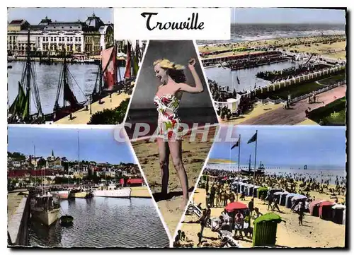 Cartes postales moderne Trouville Port et Casino Plage et Piscine