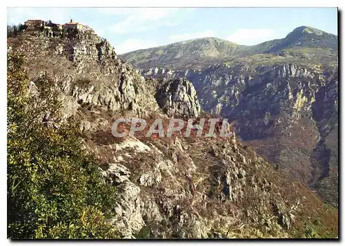 Moderne Karte La Cote d'Azur Gourdon Le Pittoresque Village perche au sommet de la montagne