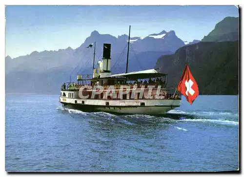 Moderne Karte Vierwaldstattersee Urnersee mit Gitschen und Urirotstock Bateau