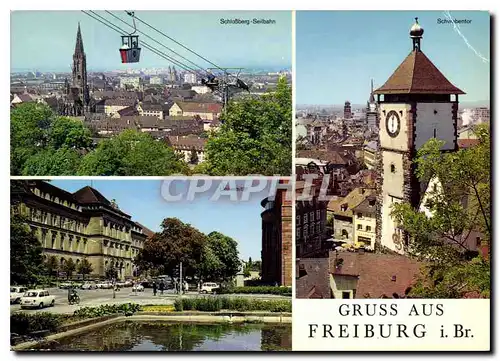 Moderne Karte Gruss aus Freiburg