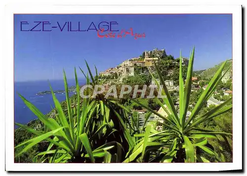 Moderne Karte Cote d'Azur French Riviera Eze Village Alpes Maritimes