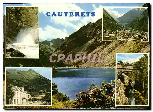 Cartes postales moderne Cauterets Hautes Pyrenees Vue generale Place de la Mairie Le pont d'Espagne