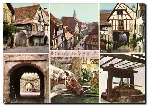 Cartes postales moderne Riquewihr Aisace Maison du XVI vue du Dolder la Porte Superieure avec sa herse Cheval