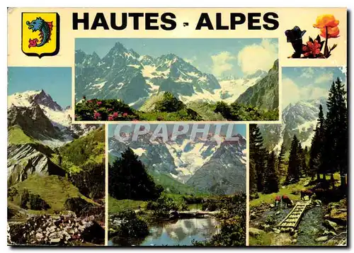 Moderne Karte Glaciers lac et torrent des Hautes Alpes