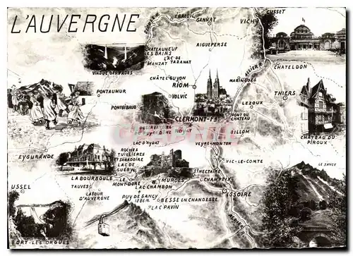 Moderne Karte L'Auvergne