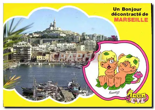 Moderne Karte Un Bonjour decontracte de Marseille