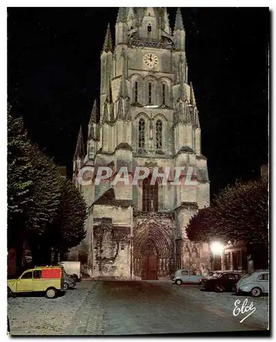 Moderne Karte Saintes la nuit La Cathedrale Saint Pierre