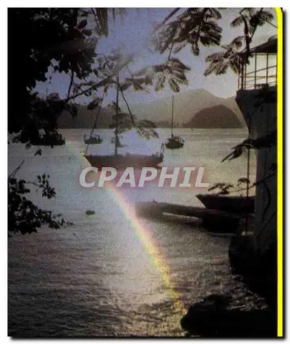 Moderne Karte Avec l'Orage le ciel envoie son faisceau multicolore pour donner encore plus