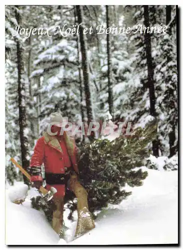 Cartes postales moderne Joyeux Noel et Bonne Annee Bucheron