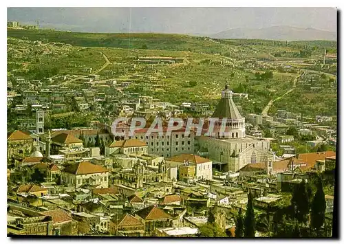 Moderne Karte Nazareth Vue Partielle Centre La Basilique de l'Annunciation