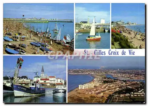 Moderne Karte La Vendee Touristique Saint Gilles Croix de Vie Le Port Les Plages