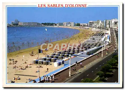 Moderne Karte Les Sables d'Olonne La Plage le remblai et le casino