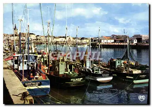 Moderne Karte Les Sables d'Olonne Le Port Bateaux de peche