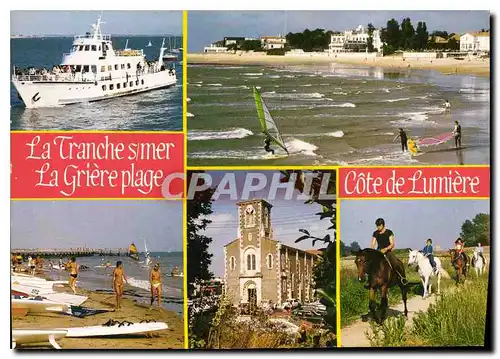 Moderne Karte Cote de Lumiere La Tranche sur Mer La Griere Plage Bateau Planche a voile