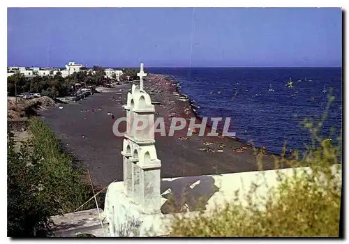 Moderne Karte Santorine Thera Vue generale de la plage de Kamari