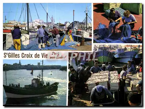 Cartes postales moderne St Gilles Croix de Vie Port Sardinier Bateaux Peche