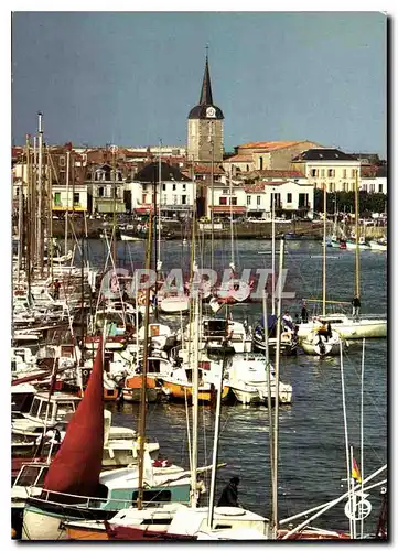 Moderne Karte Sur la Cote de Lumiere Les Sables d'Olonne Le Port et la Chaumey Fishing harbour and La Chaume B