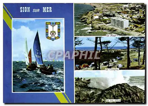 Cartes postales moderne Sion sur Mer La Plage Le Camping Le Jet d'Eau