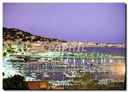 Moderne Karte Cannes Alpes Maritimes Vue d'Ensemble du Port du Palais des Festivals et de la Croisette depuis