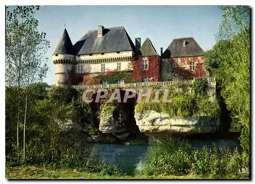 Moderne Karte Le Perigord Pittoresque Chateau de Lasse La facade sur la Vezere