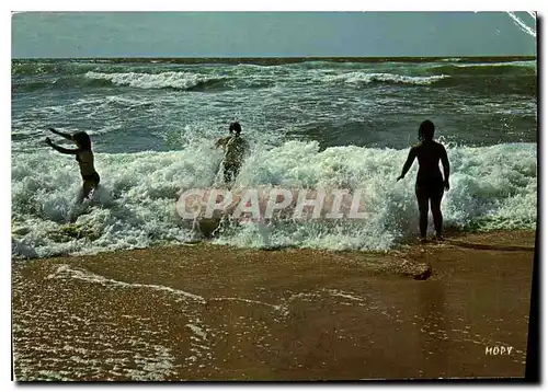 Moderne Karte La France La Cote d'Argent Jeux dans les vagues de l'Atlantique