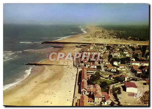 Moderne Karte Capbreton Landes Vue generale de la grande plage avec l'estacade au fond la plage d'Hossegor