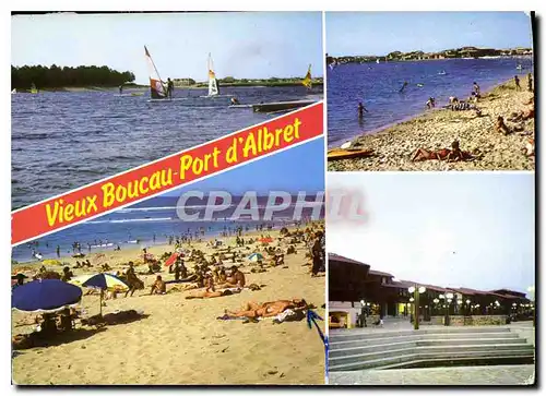 Moderne Karte Sur la Cote Sud des Landes Vieux Boucau Port d'Albert Planche a voile