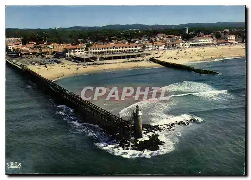 Moderne Karte Capbreton Landes Vu du ciel la plage l'Estacade
