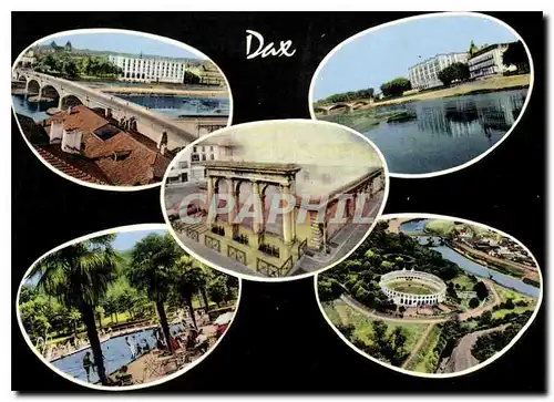 Moderne Karte Dax Landes Le Pont sur l'Adour l'Hotel Splendid et l'Hotel des Thermes