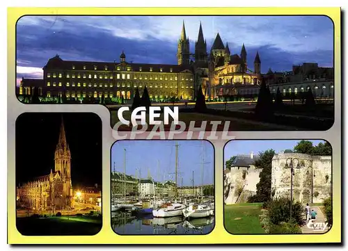 Cartes postales moderne Caen Calvados L'Abbaye aux Hommes illuminee