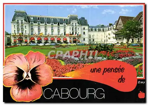 Moderne Karte Cabourg Calvados Les Jardins du Casino et le Grand Hotel