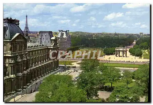 Moderne Karte Paris Les Tuileries Tour Eiffel