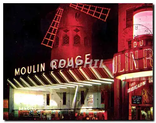Moderne Karte Couleurs et Lumiere de France Paris Le Moulin Rouge