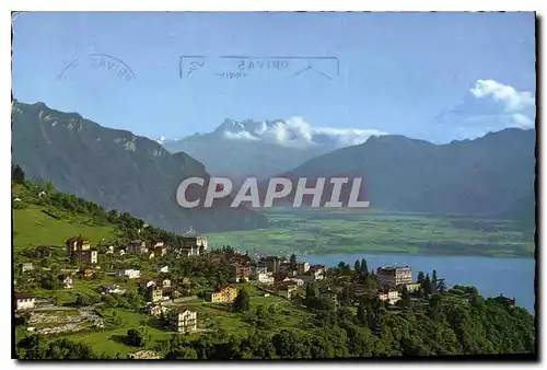 Cartes postales moderne Glion sur Montreux Lac Leman et Dents du Midi