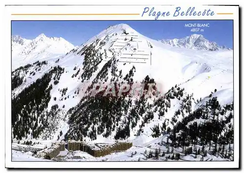 Cartes postales moderne La Plagne Bellecote Savoie Vue generale sur la station en fonds le Mt Blanc