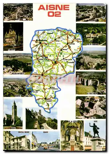 Cartes postales moderne Aisne Prefecture Chateau Thierry Saint Quentin Soissons