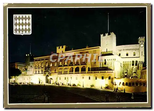 Cartes postales moderne Principaute de Monaco Le Palais Princier Vue nocturne