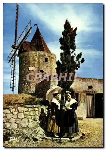 Moderne Karte Reflets de Provence Fontvieille B du R Le Moulin de Daudet Folklore