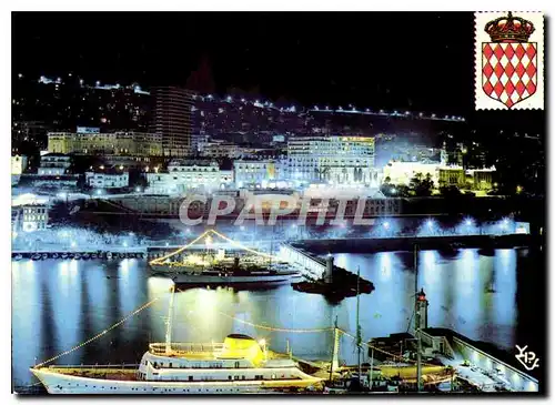 Moderne Karte Au Soleil de la Cote d'Azur Principaute de Monaco Monte Carlo Le port et les Yachts