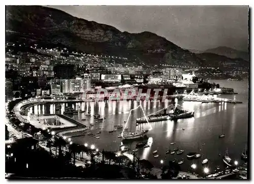 Cartes postales moderne La Cote d'Azur Monte Carlo Vue de Nuit Bateaux