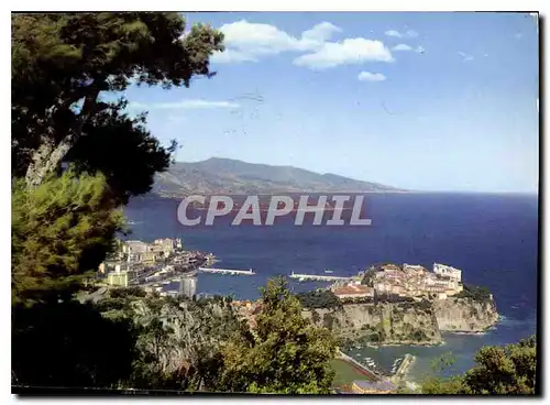 Moderne Karte Principaute de Monaco Vue generale sur le Rocher de Monaco
